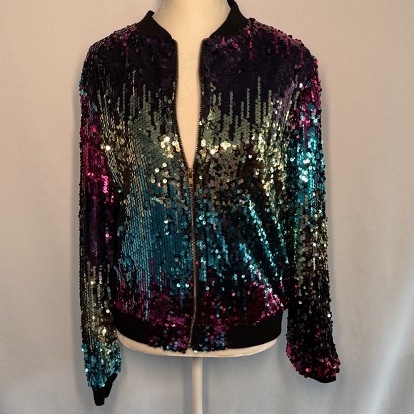 Touch Me Jackets & Blazers - ❤️3/$30 Touch Me Sequin Bomber Jacket - Multicolor